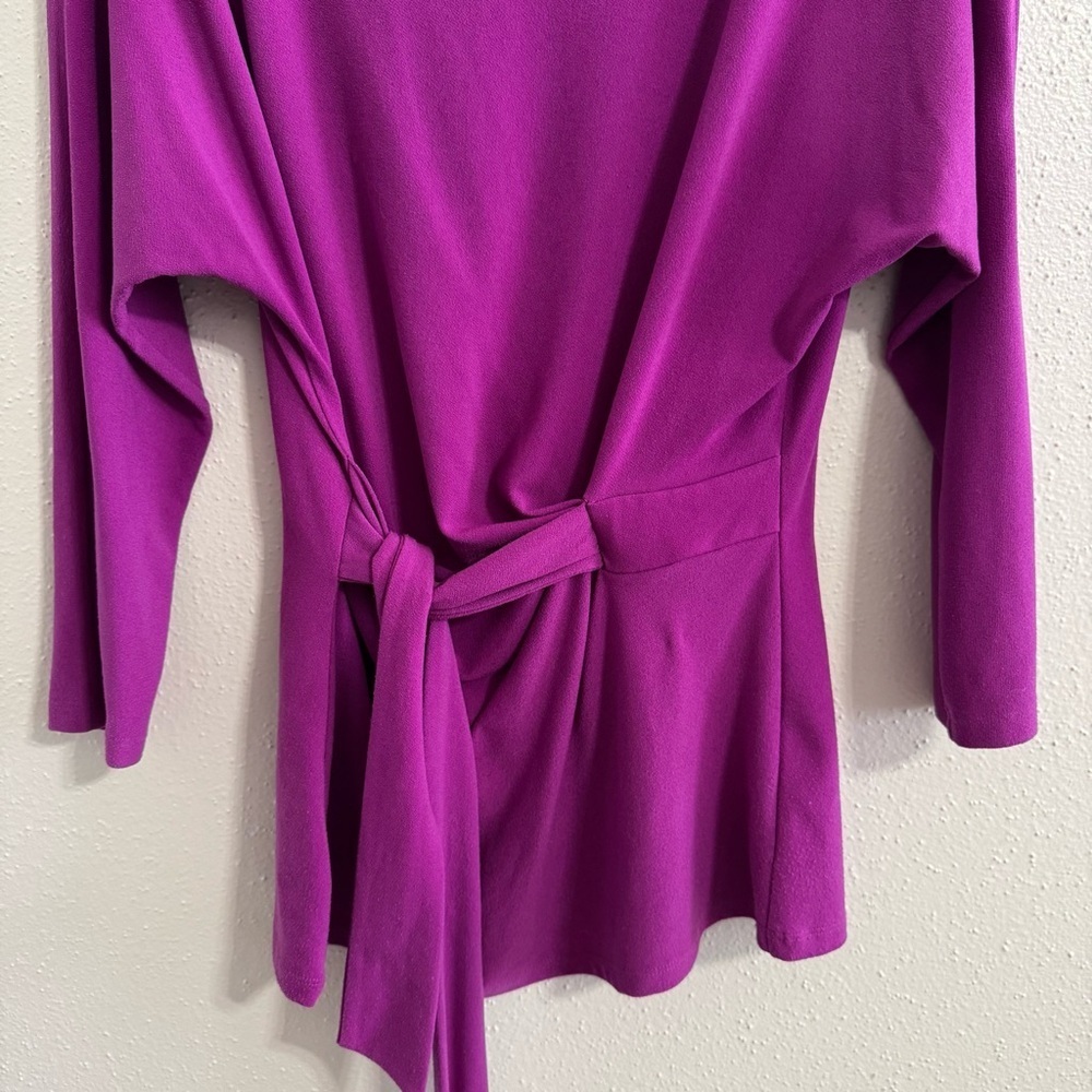 Ann Taylor Fuchsia Tie-Waist Top Women’s Small - Picture 3 of 5